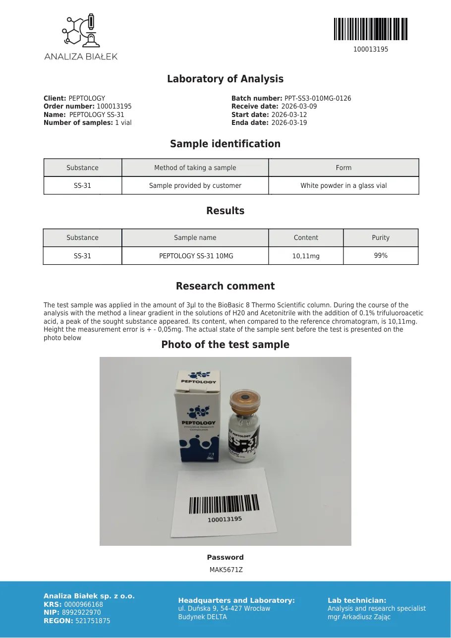 SS-31 10/50 mg – τετραπεπτίδιο – εικόνα 5