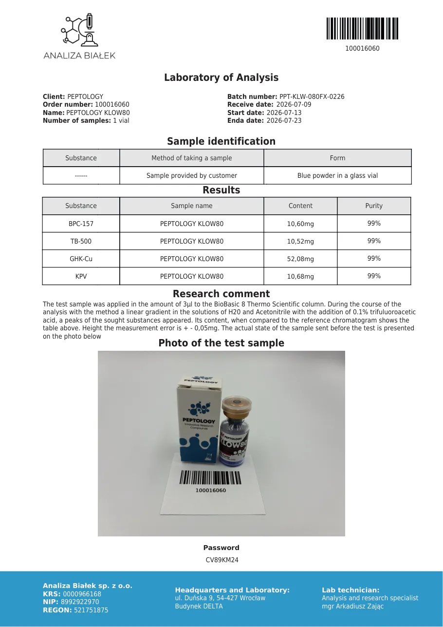 KLOW80 (GHK-Cu + TB-500 + BPC-157 + KPV) 80 mg – εικόνα 3