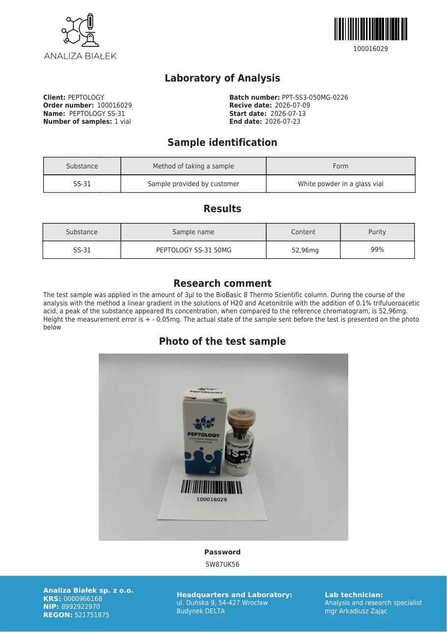 SS-31 10/50 mg – τετραπεπτίδιο – εικόνα 4
