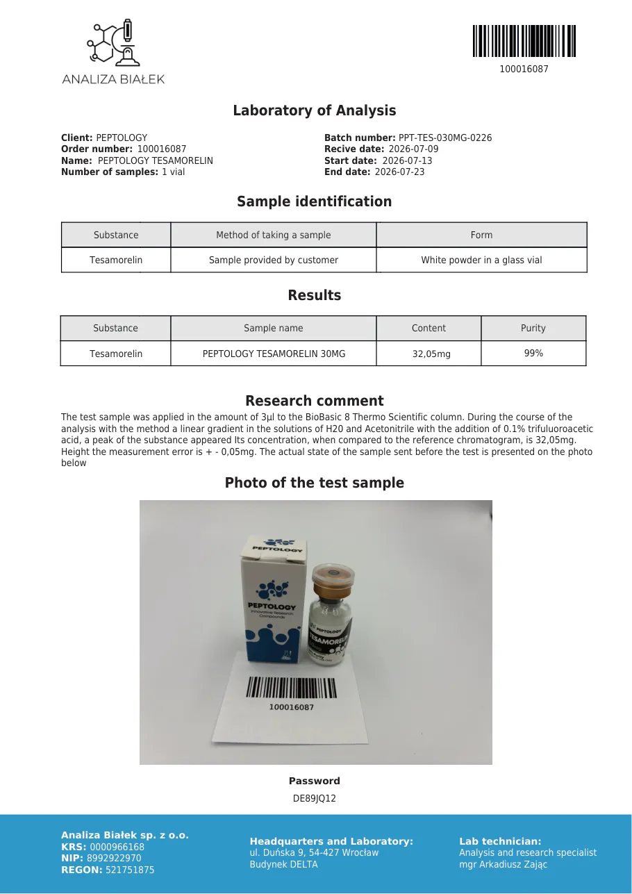 Tesamorelin 10/30 mg – συνθετικό ανάλογο του GHRH – εικόνα 5