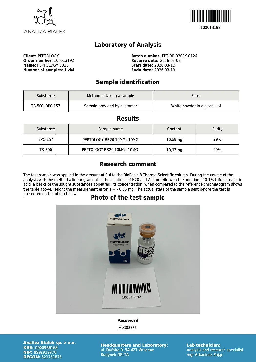 BB20 (BPC-157 + TB-500) 20 mg – εικόνα 2