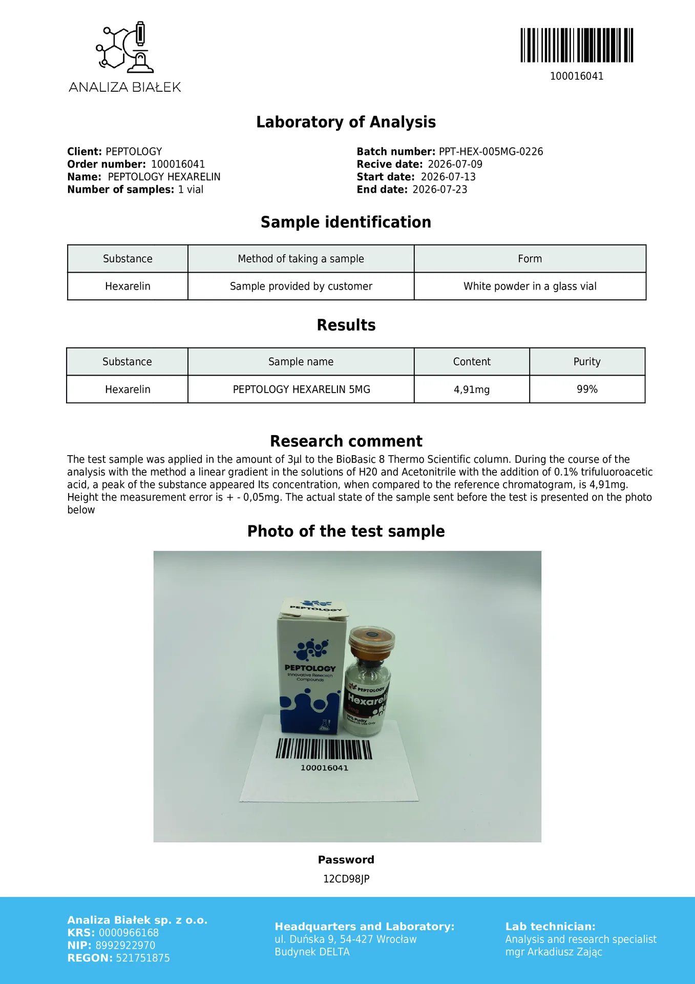 Hexarelin 5 mg – συνθετικό εξαπεπτίδιο εκκριταγωγό της GH – εικόνα 2