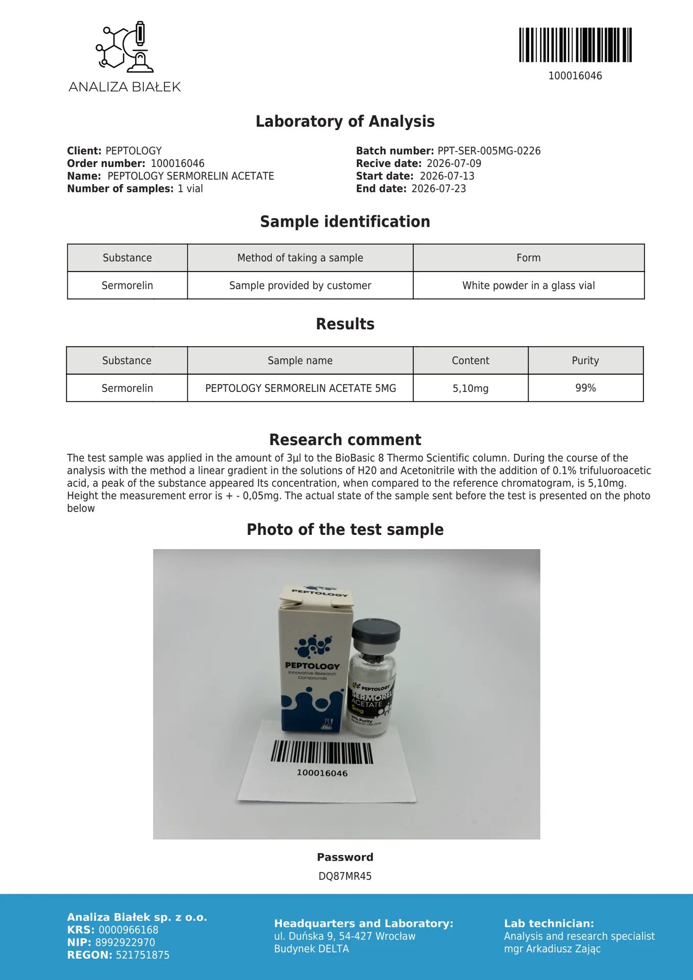 Sermorelin 5 mg – ανάλογο του GHRH (1-29) – εικόνα 2